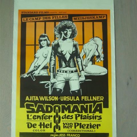 'Sadomania, l'enfer des plaisirs' (director Jess Franco) Belgian affichette